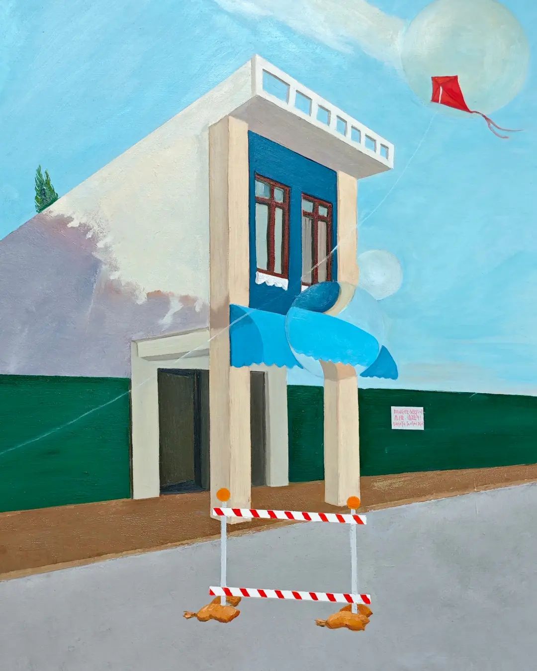 Cross-Boundary (越·界), oil on canvas, 55×75cm, by Evelyn Huang Li Xian