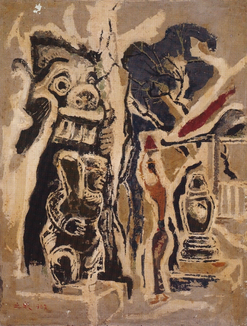 Bali's Elephant Cave, 1962, Oil on canvas, 82 × 63cm, by Yeh Chi Wei