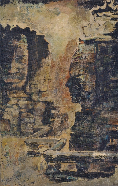 Bayon Temple, 1963, Oil on canvas, 120 × 75cm, by Yeh Chi Wei