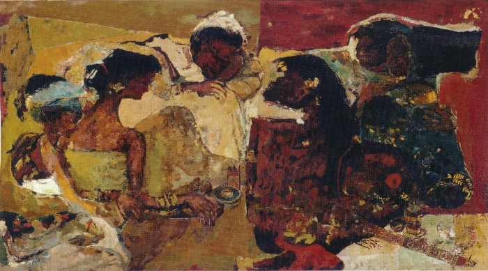 Untitled (Family), undated, circa 1965, Oil on canvas, 121.5 × 220.2cm, by Yeh Chi Wei