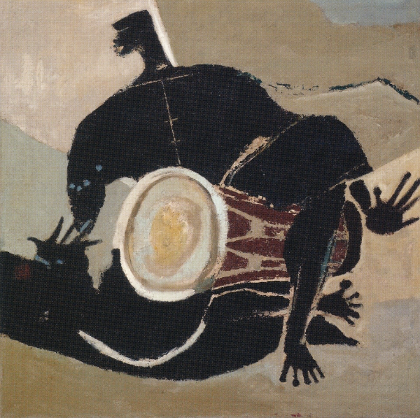 Untitled (Malay Drummer), undated, Oil on canvas, 106.2 × 106.2cm, by Yeh Chi Wei