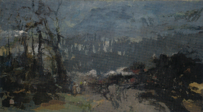 Mountain Scenery, 1978, Oil on canvas, 121 × 219cm, by Yeh Chi Wei