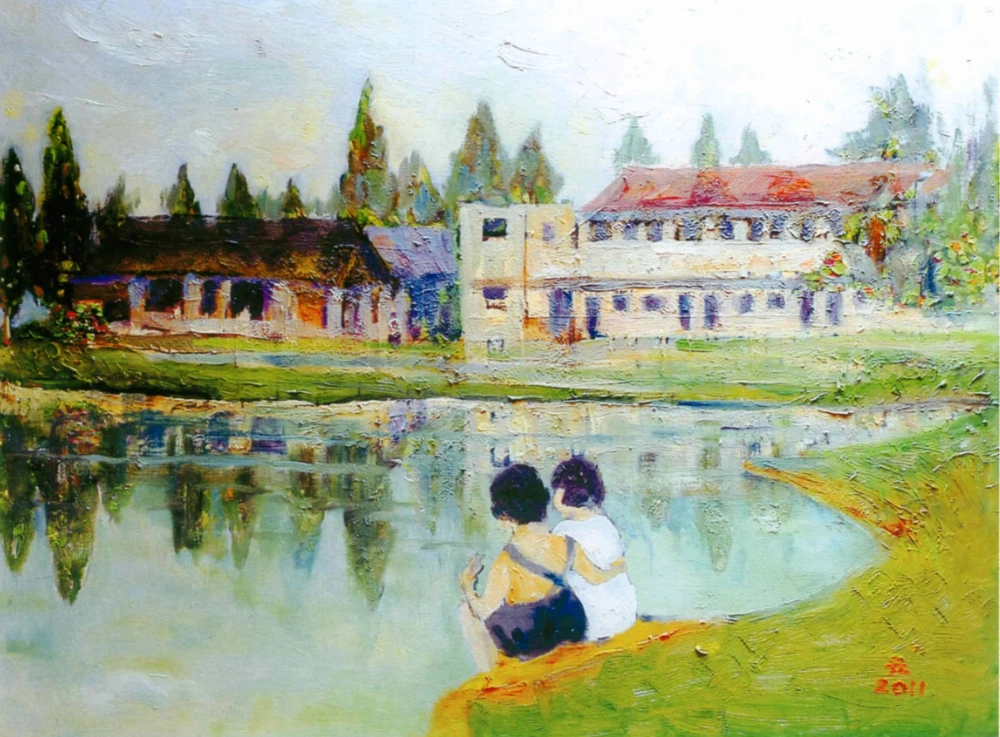 Lakeside near Chong Cheng, oil painting, 53×70cm, by Yeh Toh Yen