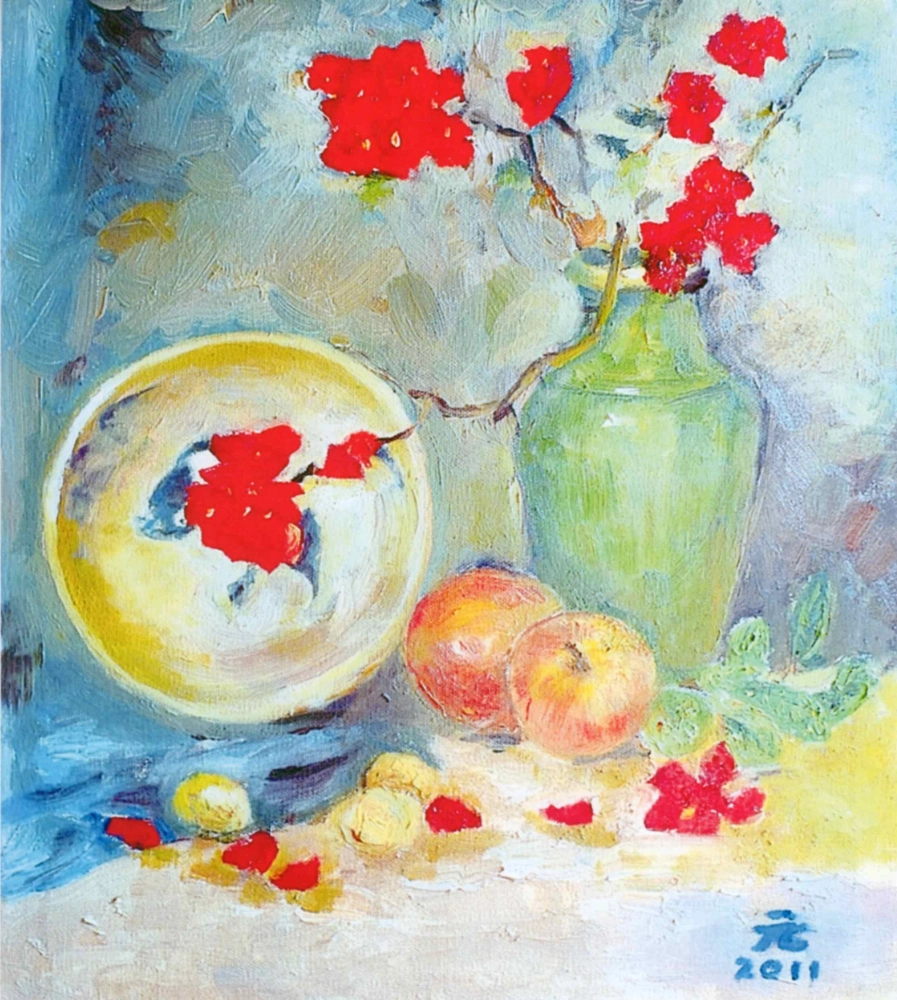 Still Life, oil painting, 40×36cm, by Yeh Toh Yen